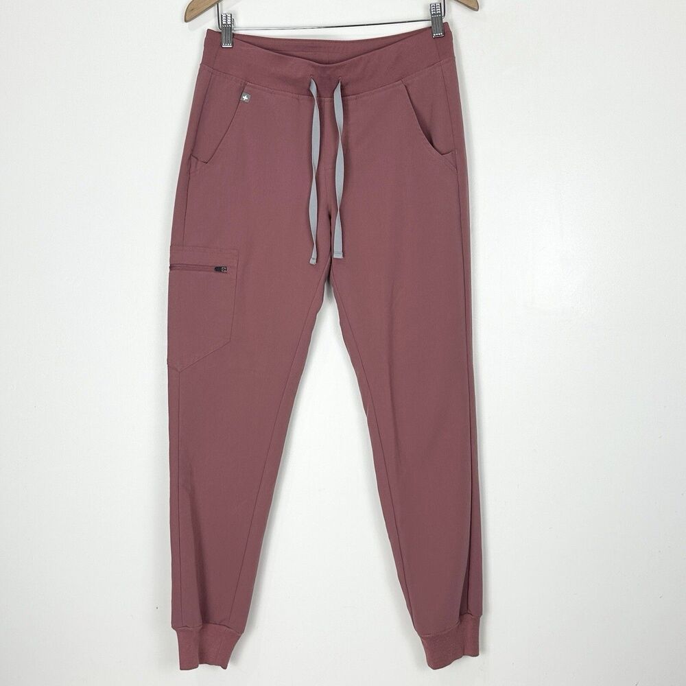 FIGS Zamora High Waisted Jogger Scrub Pants Mauve Medical Cargo Athleisure  SZ M